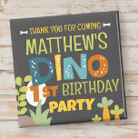 Modern Cute Dino Dinosaur Kid's Birthday Thank You Magnet<br><div class="desc">Composed of fun sans serif handwritten typography; Cute T-REX dinosaurs in the backgroud

This is designed by Select Party Supplies,  exclusive for Zazzle.

Available here:
http://www.zazzle.com/store/selectpartysupplies</div>