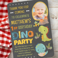 Modern Cute Dinosaur Dino Kid's Birthday Party