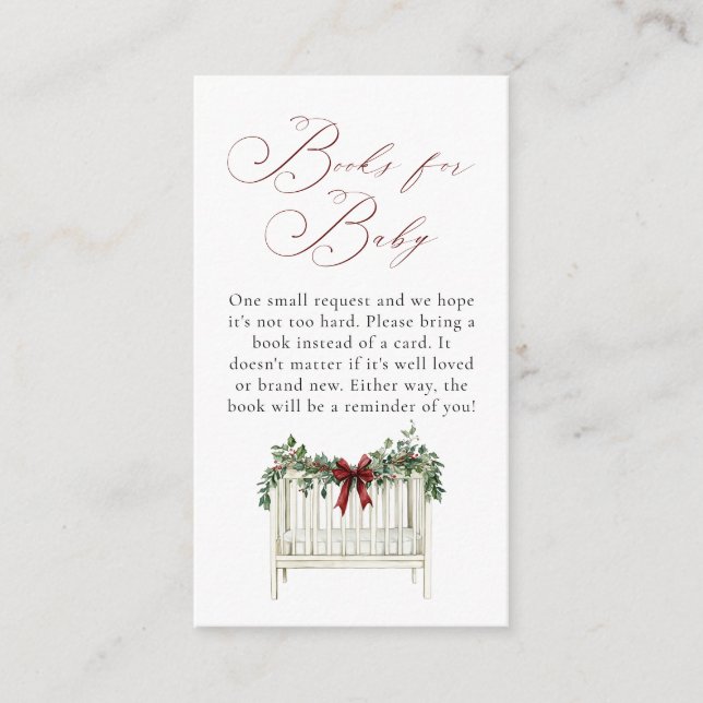 Modern Cute Elegant Santa Baby Baby Shower  Enclosure Card (Front)