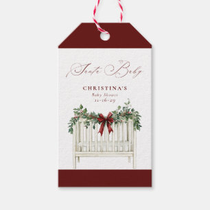 Modern Cute Elegant Santa Baby Baby Shower Gift Tags