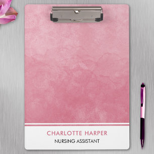 Modern Cute Elegant Watercolor Wash Art Blush Pink Clipboard