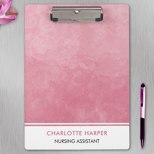 Modern Cute Elegant Watercolor Wash Art Blush Pink Clipboard (Creator Uploaded)
