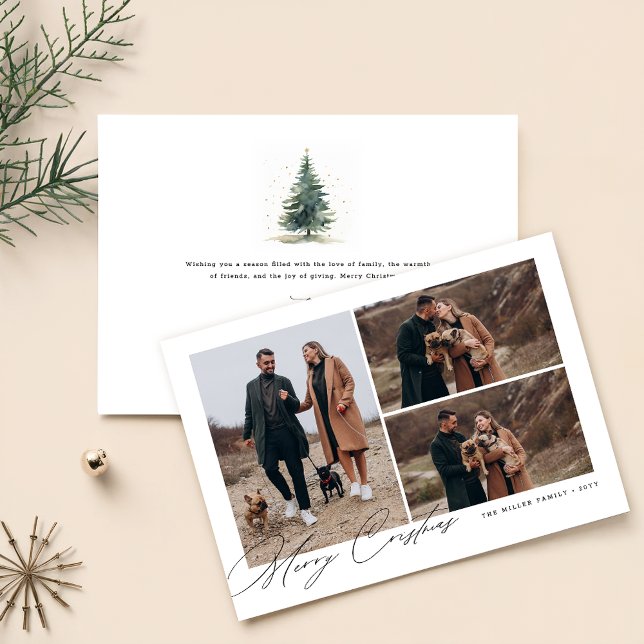 Modern Cute Family Pet Dog Photo Christmas Holiday Card (Creator Uploaded)