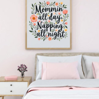 Modern Cute Floral Mother's Day, Cool Birthday Mom Poster