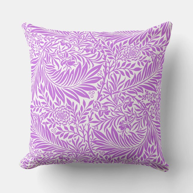Modern cute floral pattern trendy purple white cushion (Front)