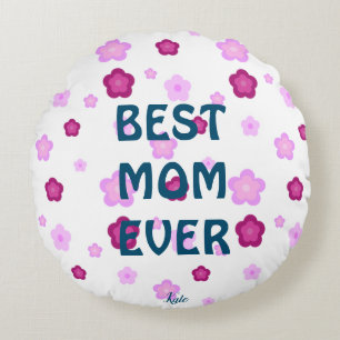 Modern cute flower pattern Mother's Day Gift Round Cushion