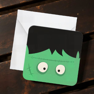 Modern Cute Frankenstein Monster Halloween Card
