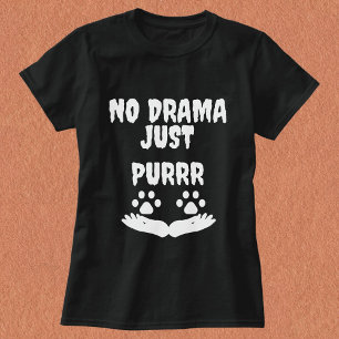 Modern Cute Funny Cat Pet Quote Personalised Black T-Shirt