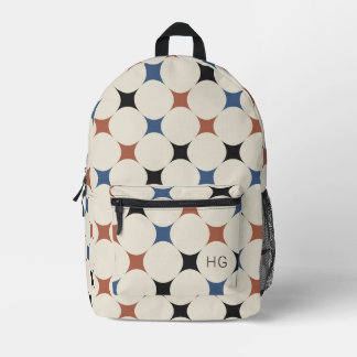 Modern Cute Gender Neutral Monogram Initials Printed Backpack
