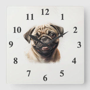 Modern Cute golden retriever Best Dog Mum Ever Square Wall Clock
