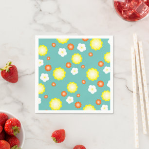 Modern cute gradient Daisy flowers pattern girly Napkin