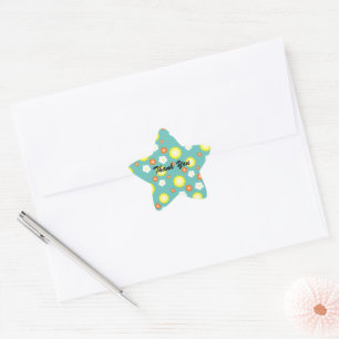 Modern cute gradient Daisy flowers pattern girly Star Sticker