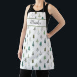 Modern Cute Green Abstract Christmas Trees Apron<br><div class="desc">Modern Cute Green Abstract Christmas Trees Personalised Apron. Perfect as a personalised Christmas gift to your mum,  grandma or friend who loves baking and cooking.</div>