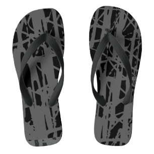 Modern Cute Grey & Black Jandals