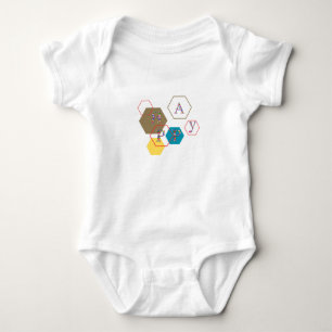 Modern Cute Happy Alphabets  Baby Bodysuit