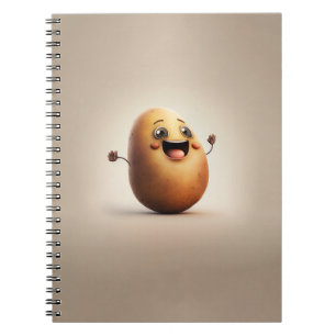 Modern Cute Happy Potato in the Garden Gift Notebook