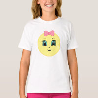Modern Cute Happy Sun Face & Ribbon