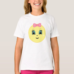 Modern Cute Happy Sun Face & Ribbon T-Shirt