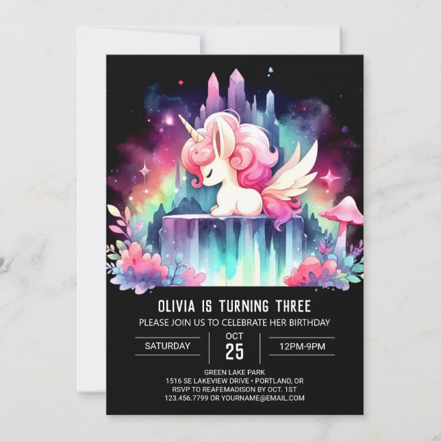 Modern Cute Horse Birthday Invitation (Front)