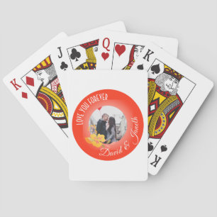 Modern Cute I Love You Couple Photo Valentines Day Playing Cards