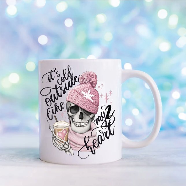 Modern Cute It's Cold Outside Like My Heart Girly  Two-Tone Coffee Mug (Creator Uploaded)
