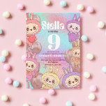Modern Cute Labubus Kids Birthday Invitation<br><div class="desc">These beautiful kids invitation for girl 10th birthday with imitation of pink glitter and elegant modern script.  Birthday Invitation Template is Kids birthdays are special,  and this invite can help it make a memorable birthday party.</div>