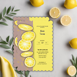 Modern Cute Lemon Slice Sprinkle Baby Shower Invitation