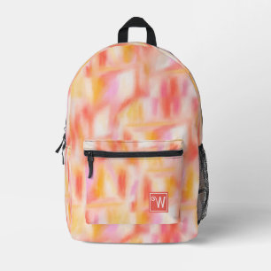 Modern Cute Light Pink Yellow Tie Dye Pattern Printed Backpack