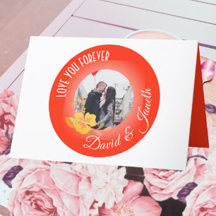 Modern Cute Love Couple Photo Valentines Day Holiday Card