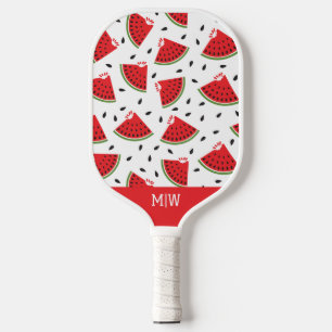 Modern Cute Monogrammed Cool Watermelon Pickleball Paddle