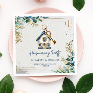 Modern Cute New Home Housewarming Party Napkin