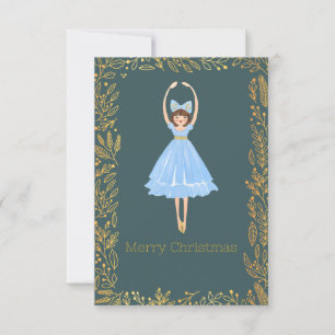 Modern Cute Nutcracker Ballet Christmas Card 