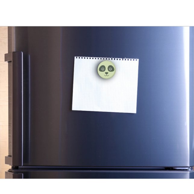 Modern Cute Panda Face Light Green Magnet (Modern cute baby panda face green magnet)