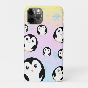 Modern cute pastel penguin gradient pattern Case-Mate iPhone case