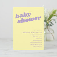 Modern Cute Pastel Yellow Retro Baby Shower 
