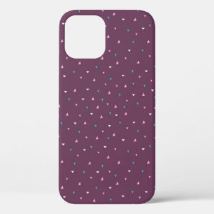Modern cute pattern with triangles. Vintage illust iPhone 12 Case