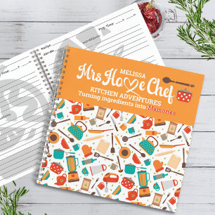 Modern Cute Peach Kitchen Tools Cooking Utensils  Notebook