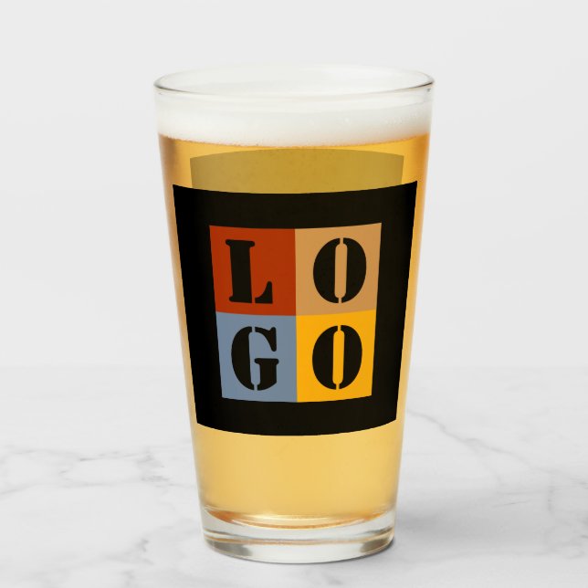 Modern Cute Personalised Gifts Black Simple Glass (Front Filled)