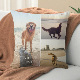 Modern Cute Personalized Pet Photo Collage Cushion