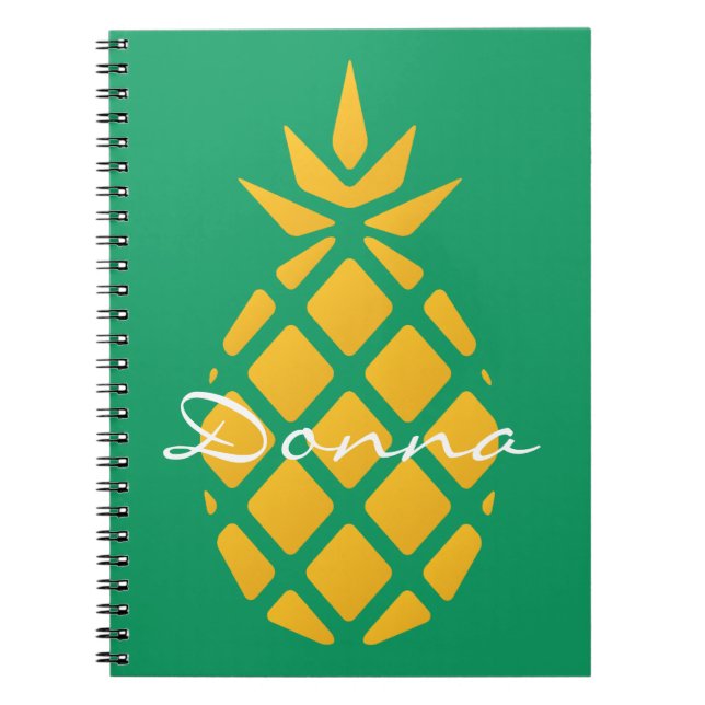 Modern Cute Pineapple Spiral Notebook (Front)