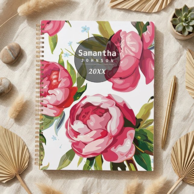 Modern Cute Pink Floral Personalised Name Planner (Creator Uploaded)