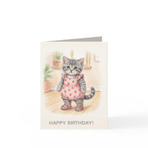 Modern Cute Pink Kitty   Kids Birthday Designs
