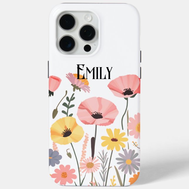 Modern cute pink spring flowers Case-Mate iPhone c Case (Back)
