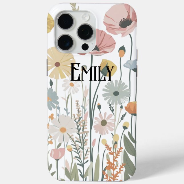 Modern cute pink spring flowers Case-Mate iPhone c Case (Back)