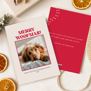 Modern Cute Puppy Dog Pet Photo Picture Christmas Holiday Card