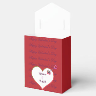 Modern Cute Purple Red Heart Valentines Day Favour Box