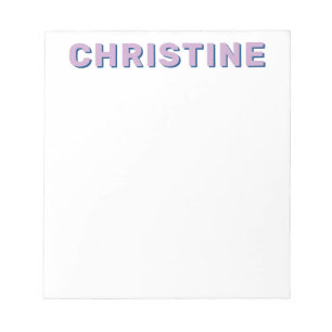 Modern Cute Purple Violet Navy Blue Kids Teacher Notepad