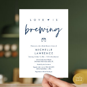 Modern Cute Romantic Beer Party Bridal Shower Invitation