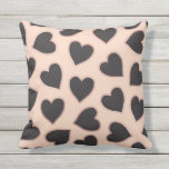 Modern Cute Rose Gold Black Hearts Pattern Blush Cushion<br><div class="desc">This modern and cute romantic design is a great choice for your everyday style or for around Valentine's Day. It's a beautiful and elegant design comprised of faux printed rose gold outline black hearts on top of a simple black background. ***IMPORTANT DESIGN NOTE: For any custom design request such as...</div>