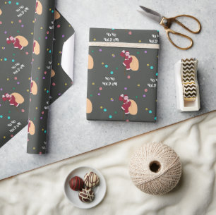 Modern Cute Santa Christmas Wrapping Paper